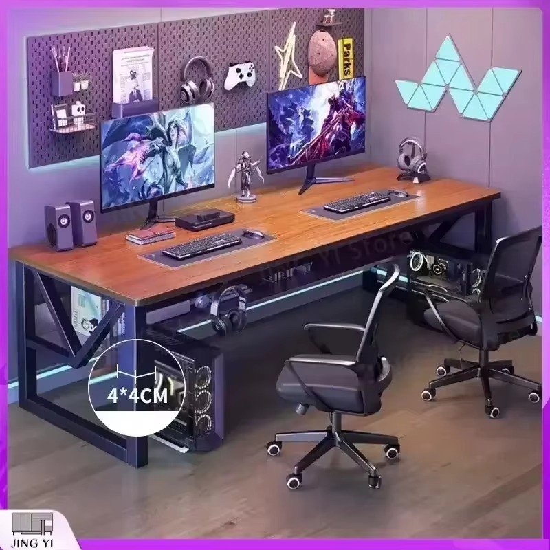 Pc Gaming Cafe - Nordic Double Desktop Computer Desk for