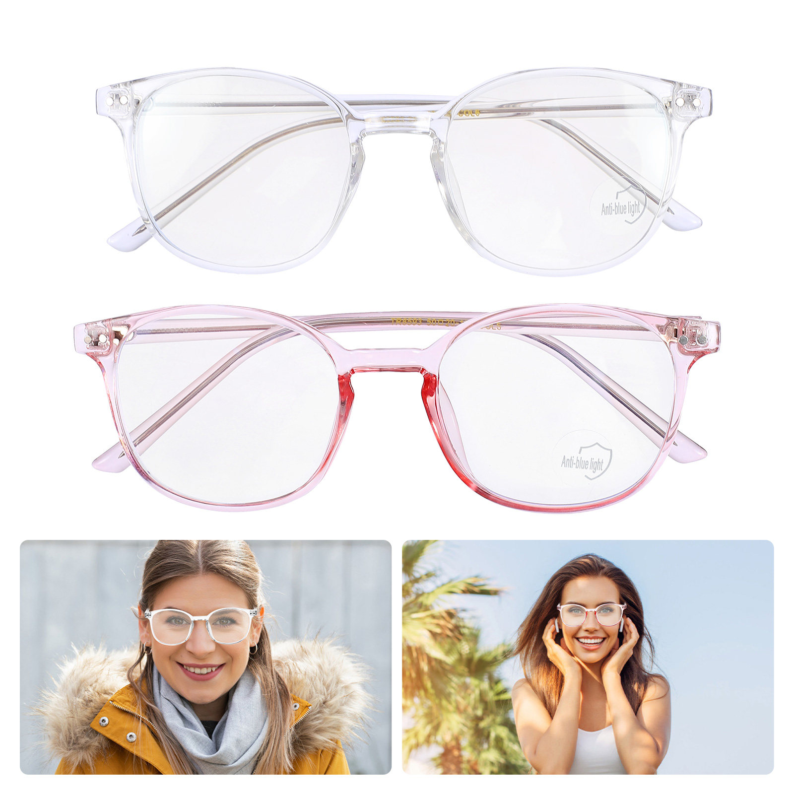 Gaming Glasses Blue Light - 2Pcs Blue Light Blocking Glasses Stylish