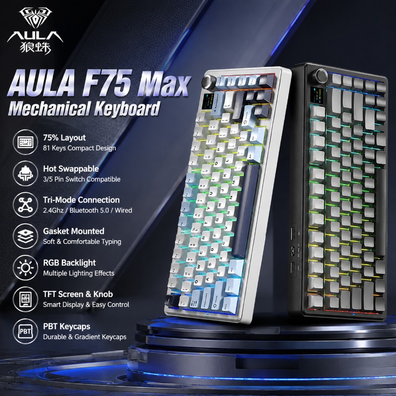 Pc Gaming Keyboard - AULA F75 Max Mechanical Keyboard 75%
