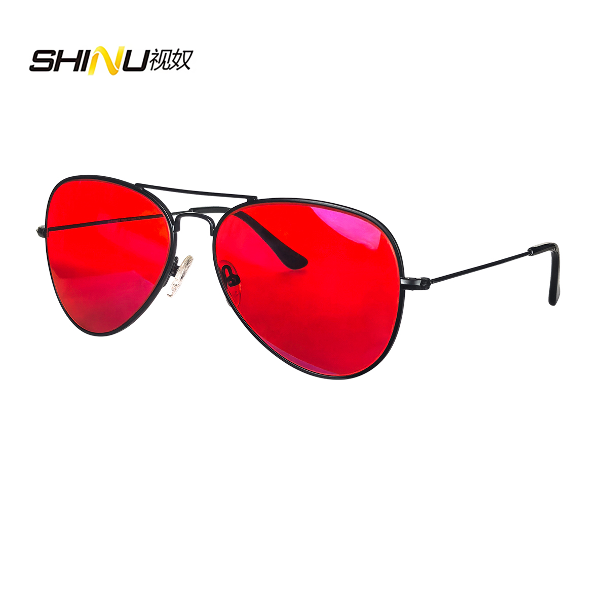 Gaming Glasses Blue Light - SHINU Red Lenses Glasses Men Orange