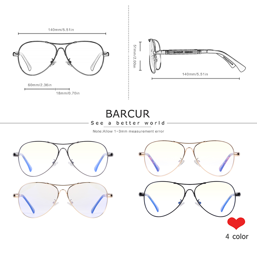 BARCUR Anti Blue Light Blockin - Gaming Glasses Blue Light recension och pris