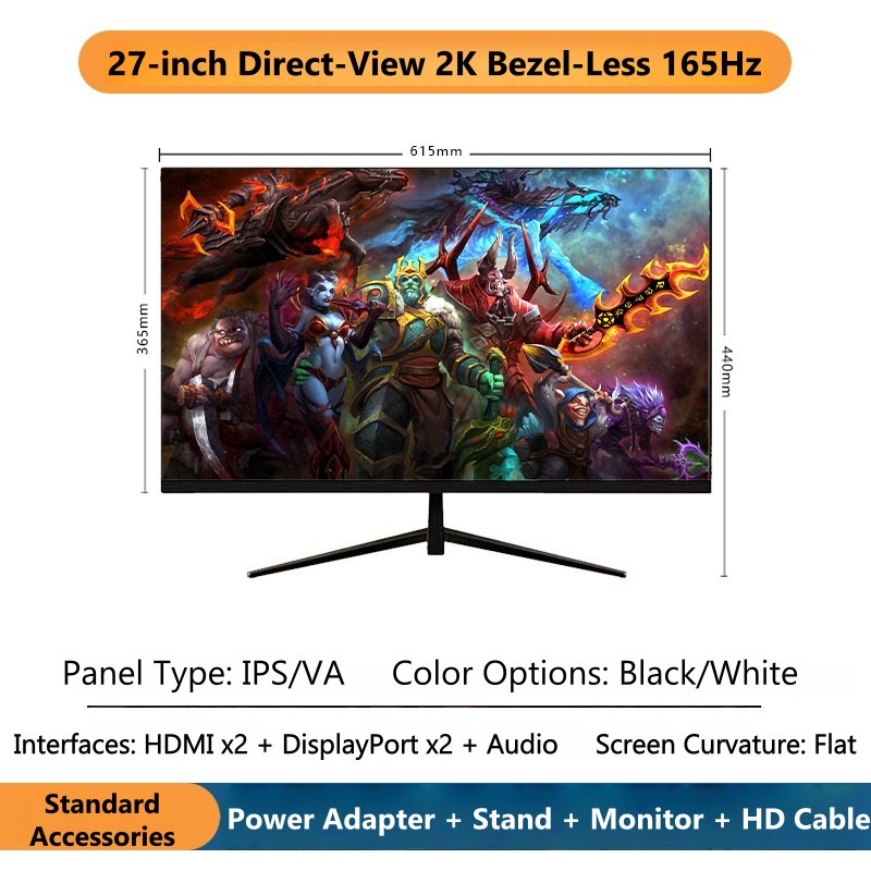 27 Inch 2K Curved Gaming Monit - Pc Gaming Ultrawide Monitor recension och pris
