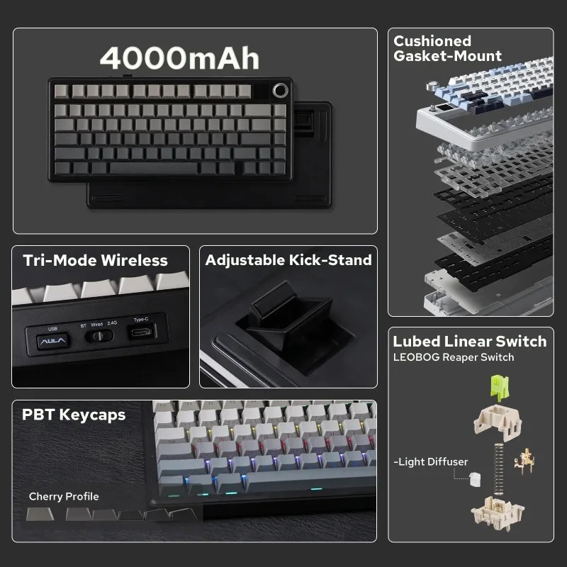 AULA F75 Max Mechanical Keyboa - Pc Gaming Keyboard recension och pris