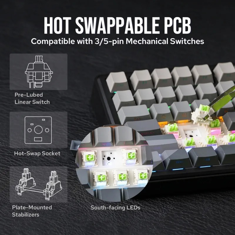 AULA F75 Max Mechanical Keyboa - Pc Gaming Keyboard recension och pris