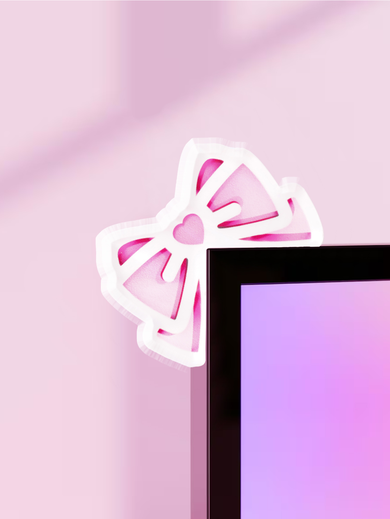 Kawaii Bow Monitor Decor Pink  - Pc Gaming Setup recension och pris