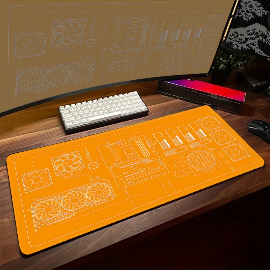 XXL desk mats Black Blue Yello - Pc Gaming Yellow recension och pris